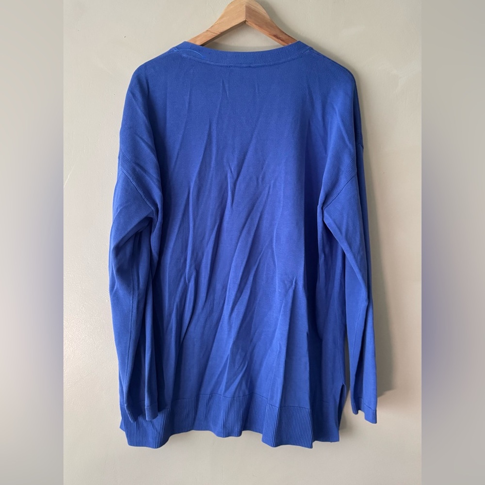 Talbots Blue Cardigan Sweater V-Neck Knit sz XL NWOT 234 - Picture 4 of 4